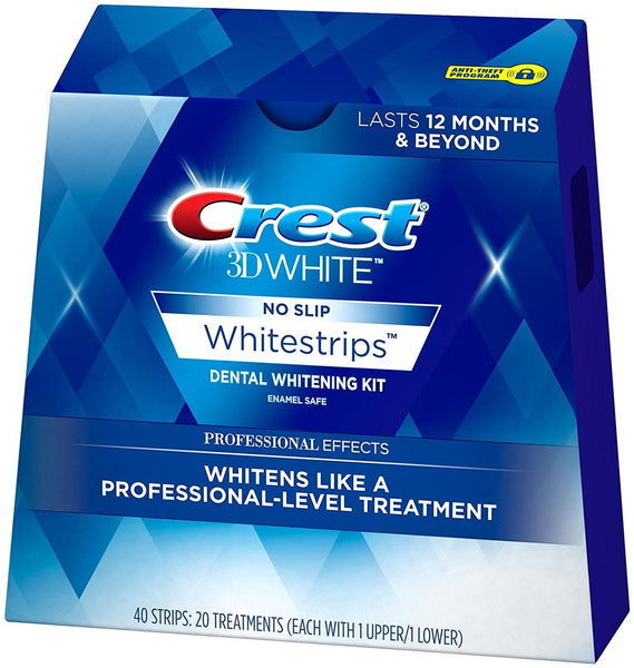 Crest 3D No Slip Whitestrips Professional Effects Teeth Whitening 40 Strips : Kit 20 ea