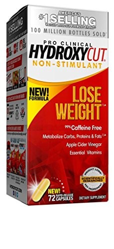 Hydroxycut Pro Clinical Non-Stimulant Weight Loss Supplements with Apple Cider Vinegar, 72 Pills