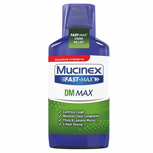 Mucinex Fast-Max DM, Max Strength Chest Congestion Relief with Guaifenesin, Adult Cough Suppressant Liquid, 6 oz
