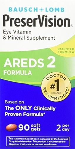 Bausch + Lomb PreserVision AREDS 2 Eye Vitamin & Mineral Supplement Soft Gels, 90 Count Bottle