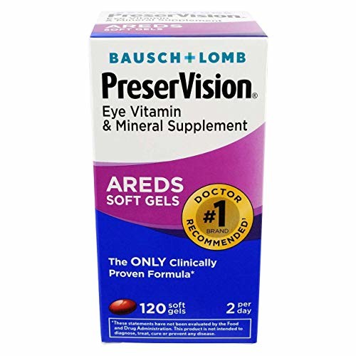 Bausch + Lomb PreserVision Eye AREDS Lutein Soft Gels 120 CT [2 BOXES]