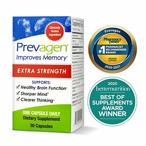 Prevagen Improves Memory - Extra Strength 20mg, 30 Capsules with Apoaequorin & Vitamin D | Brain Supplement for Better Brain Health, Supports Healthy Brain Function and Clarity | Memory Supplement