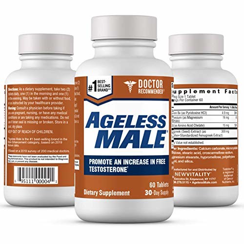 Ageless Male Testosterone Booster Supplement for Muscle Growth & Sex Drive + E-Book!