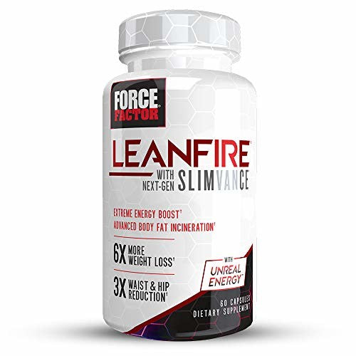 LeanFire with Next-Gen SLIMVANCE Advanced Thermogenic Fat Burner for Weight Loss with B Vitamins and Capsimax to Boost Metabolism, Increase Energy, and Enhance Focus, Force Factor, 60 Capsules