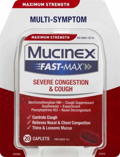 Mucinex Fast-Max Adult Severe Congestion & Cough Caplets, 20ct