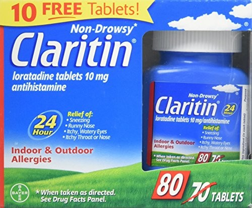 Claritin Non-Drowsy 24 hours indoor outdoor Allergies 85 Tablets