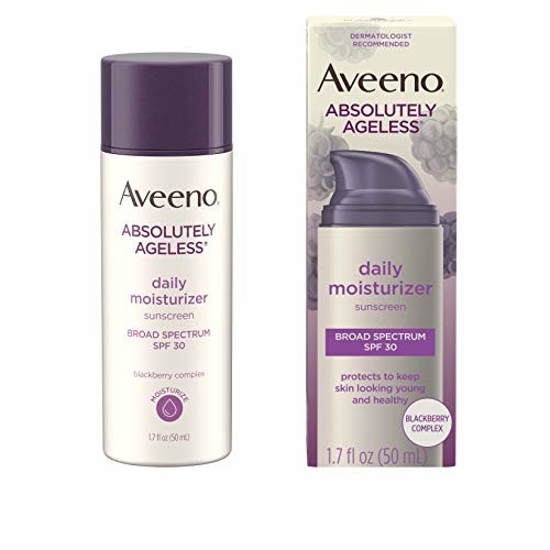 Aveeno Absolutely Ageless Anti-Wrinkle Facial Moisturizer with Broad Spectrum SPF 30 Sunscreen, Antioxidant-Rich Blackberry Complex, Non-Comedogenic & Oil-Free Face Moisturizer, 1.7 fl. oz